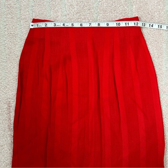 Vintage Sauci Red Stripe Skirt Suit Set Size Med Blazer Size 3 Skirt Office 90's - Picture 5 of 16